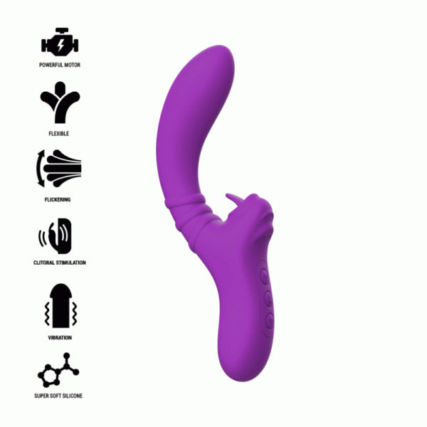 INTENSO - HARRY VIBRADOR FLEXÍVEL COM LÍNGUA ROXA