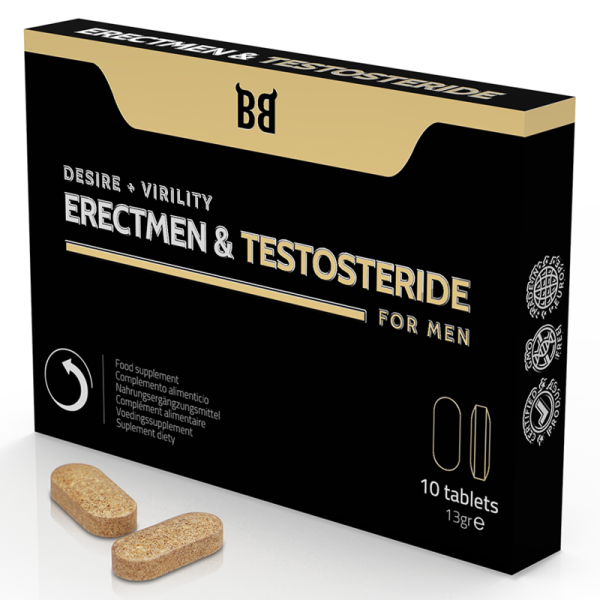 BLACKBULL BY SPARTAN - ERECTMEN & PODER DE TESTOSTERIDA E TESTOSTERONA PARA HOMENS 10 C PSULAS