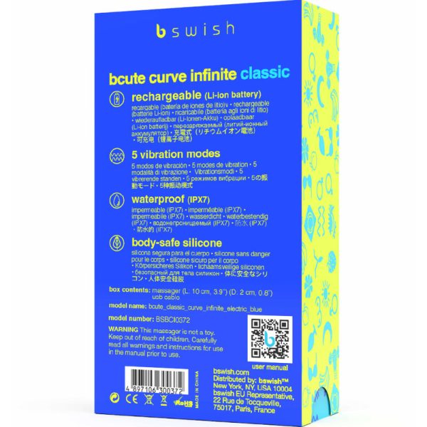 B SWISH - BCUTE CURVE INFINITE CLASSIC VIBRADOR RECARGABLE SILICONA AZUL - Image 5