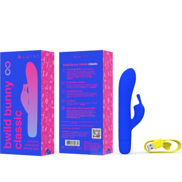 B SWISH - BWILD BUNNY INFINITE CLASSIC VIBRADOR RECARGABLE SILICONA AZUL - Image 3