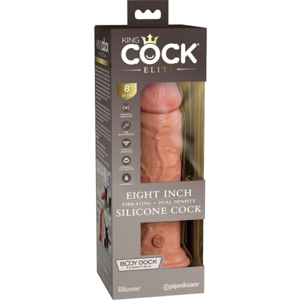 KING COCK ELITE - VIBRADOR REALÍSTICO E DILDO DE SILICONE 20,3 CM CANDY - Image 7