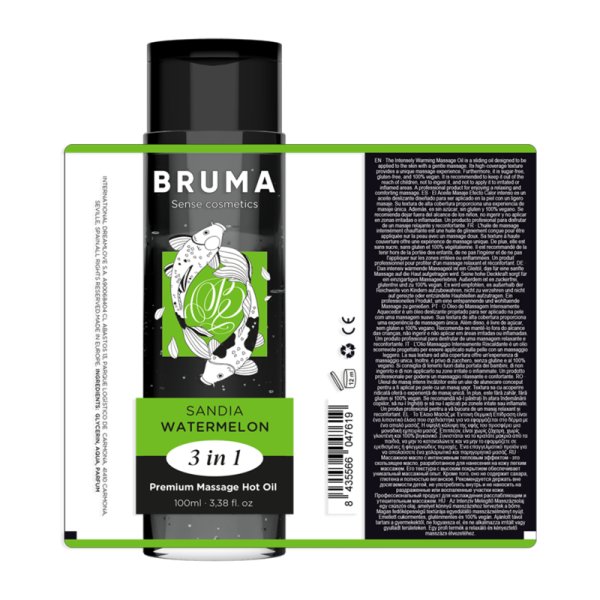 BRUMA - ÓLEO DE MASSAGEM PREMIUM EFEITO CALOR SABOR MELANCIA 3 EM 1 - 100 ML - Image 6