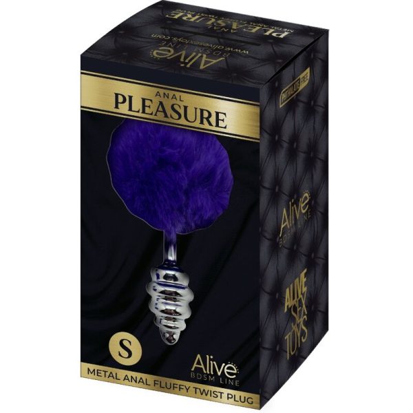 ALIVE - PLUG DE PRAZER ANAL ESPIRAL METAL FLUFFY DARK VIOLET TAMANHO S - Image 5