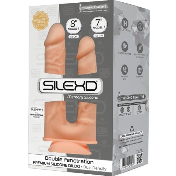 SILEXD - MODELO 1 PÊNIS REALISTA DUPLA PENETRACION PREMIUM SILEXPAN SILICONE 17,5 / 19,5 CM - Image 2