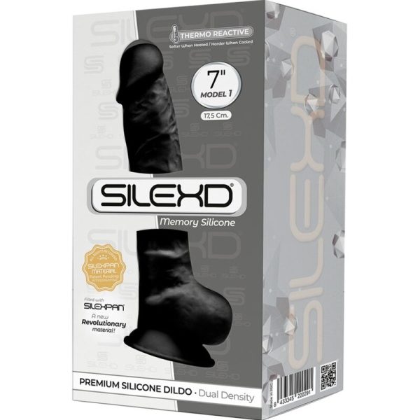 SILEXD - MODELO 1 PÊNIS REALÍSTICO PREMIUM SILEXPAN SILICONE PRETO 17,5 CM - Image 3