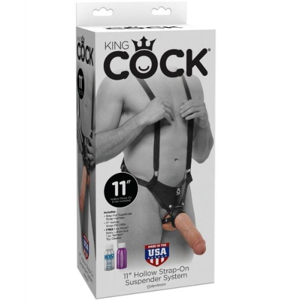 SISTEMA DE SUSPENSÃO KING COCK DE 28 CM HOLLOW STRAP-ON - CARNE - Image 2