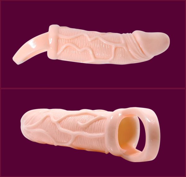 BAILE FUNDA EXTENSORA PENE CON VIBRACION Y STRAP PARA TESTICULOS 13.5 CM - Image 3