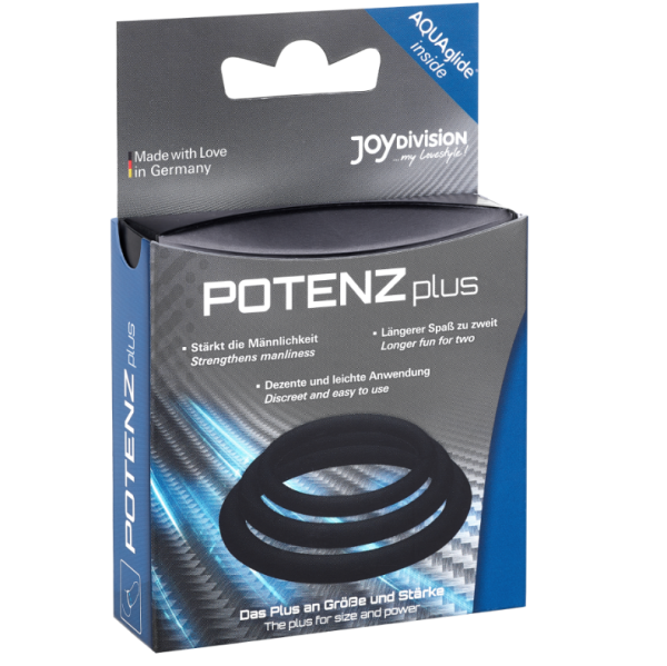 POTENZ PLUS CONJUNTO DE 3 ANÉIS PRETOS - S, M, L - Image 3