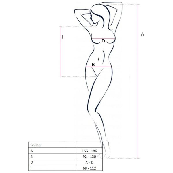 PASSION WOMAN BS035 BODYSTOCKING WHITE ONE SIZE - Image 2