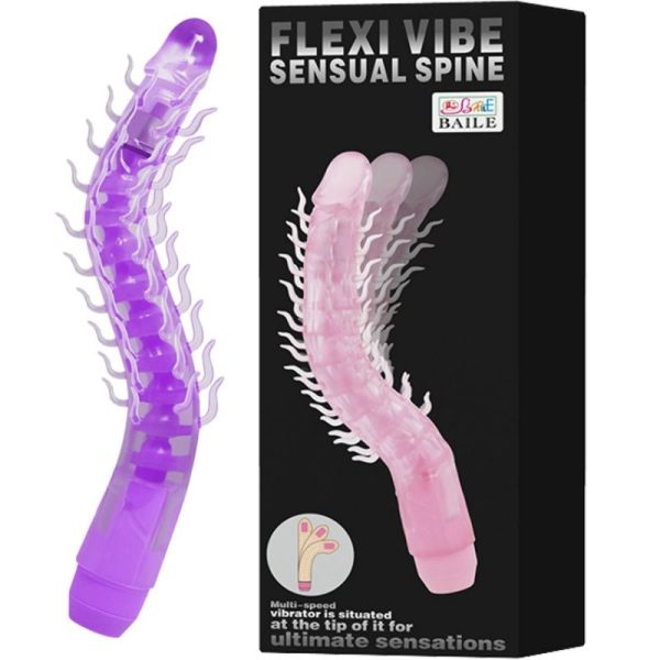 FLEXI VIBE SENSUAL SPINE BENDABLE VIBRATING DILDO LILA 23.5 CM - Image 3