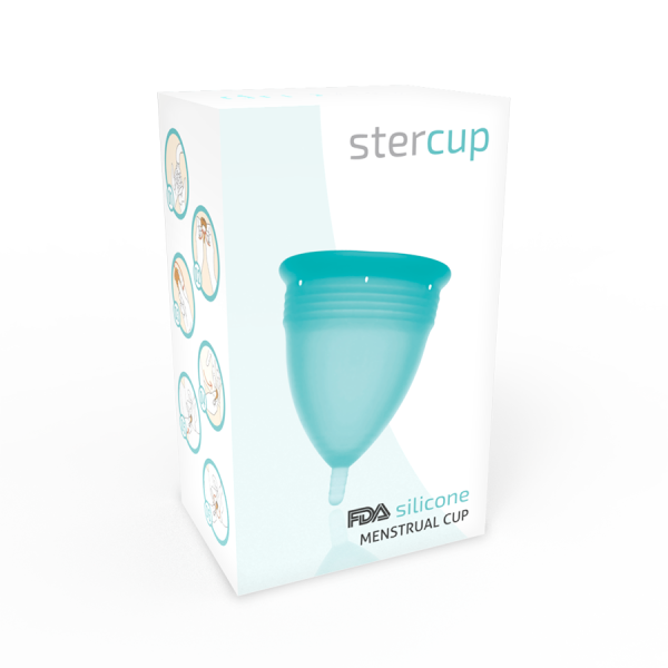 STERCUP MENSTRUAL CUP TAMANHO S AQUAMARINA COR FDA SILICONE - Image 5