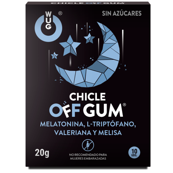 WUG GUM - OFF VALERIAN, TRYPTOPHAN, LEMON BALM AND MELATONIN 10 UNITS - Image 2