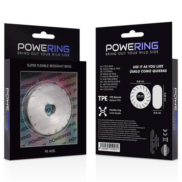 POWERING - ANEL PARA O PÉNIS SUPER FLEXÍVEL E RESISTENTE 5CM PR08 TRANSPARENTE - Image 11