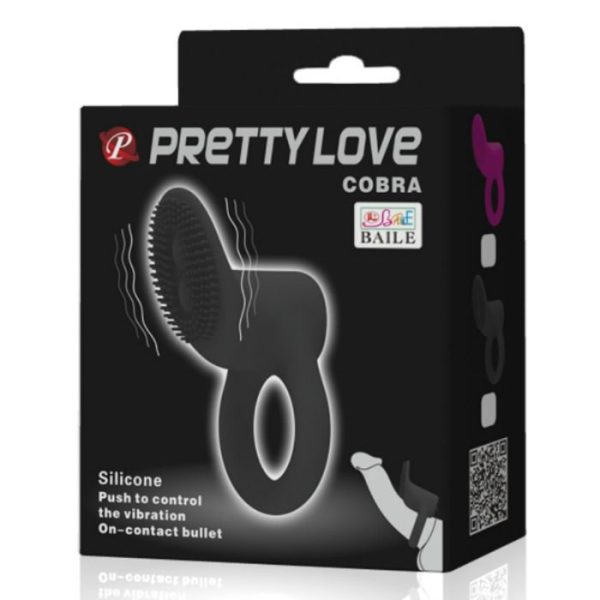 ANEL VIBRANTE PRETTY LOVE COBRA - PRETO