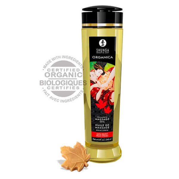 SHUNGA - ÓLEO DE MASSAGEM ERÓTICA COMESTÍVEL BIO 240ML - MAPLE DELIGHT