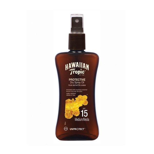 HAWAIIAN TROPIC PROTECTIVE DRY SPRAY OIL SPF15 MEDIUM 200ML VAPORIZADOR