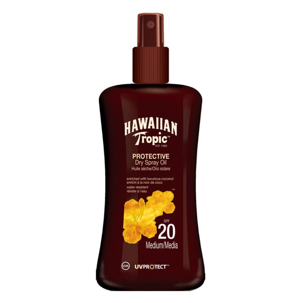 HAWAIIAN TROPIC PROTECTIVE DRY SPRAY OIL SPF20 MEDIUM 200ML VAPORIZADOR