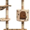 Árvore para gatos c/ postes arranhadores sisal 125 cm bege - Image 3