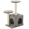 Árvore para gatos c/postes arranhadores sisal 60 cm cinzento - Image 2