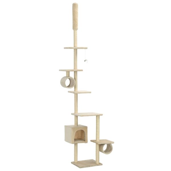 Árvore para gatos c/ postes arranhadores sisal 260 cm bege - Image 2