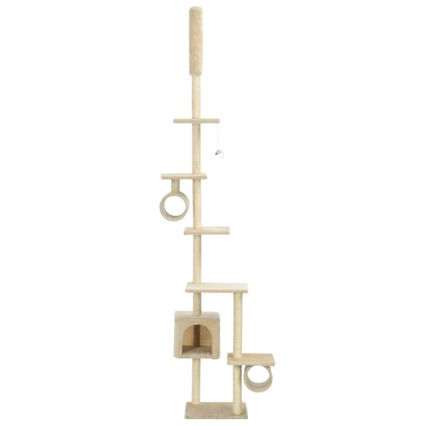 Árvore para gatos c/ postes arranhadores sisal 260 cm bege - Image 3