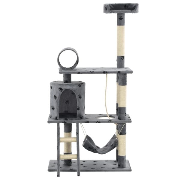 Árvore para gatos c/postes arranhadores sisal 140 cm cinzento - Image 2