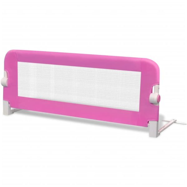 Barra de segurança para cama de criança 2 pcs 102x42 cm rosa - Image 3