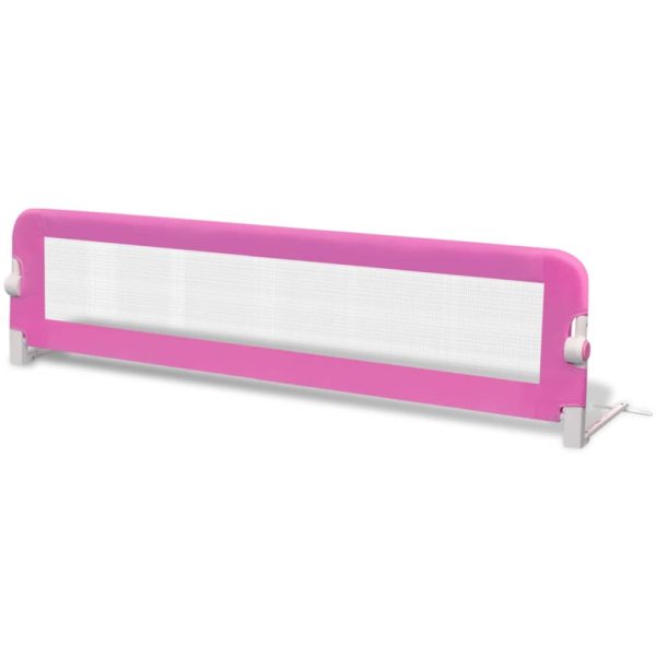 Barra de segurança para cama de criança 2 pcs 150x42 cm rosa - Image 3