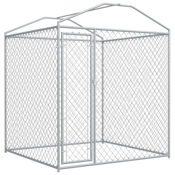 Canil de exterior com toldo 193x193x225 cm - Image 2