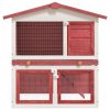 Coelheira de exterior 3 portas madeira vermelho - Image 2