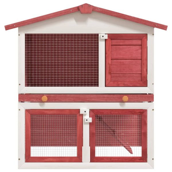 Coelheira de exterior 3 portas madeira vermelho - Image 2