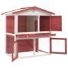 Coelheira de exterior 3 portas madeira vermelho - Image 3