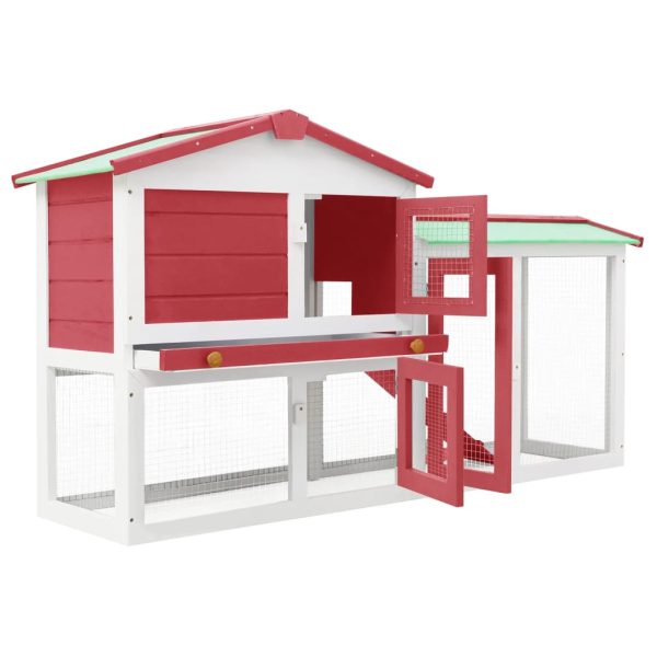 Coelheira exterior grande 145x45x84cm madeira vermelho e branco - Image 2