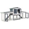 Coelheira exterior grande 204x45x85cm madeira cinzento e branco - Image 2