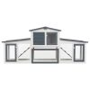 Coelheira exterior grande 204x45x85cm madeira cinzento e branco - Image 3