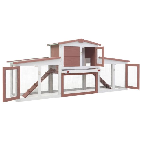 Coelheira exterior grande 204x45x85cm madeira castanho e branco - Image 2