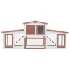 Coelheira exterior grande 204x45x85cm madeira castanho e branco - Image 3