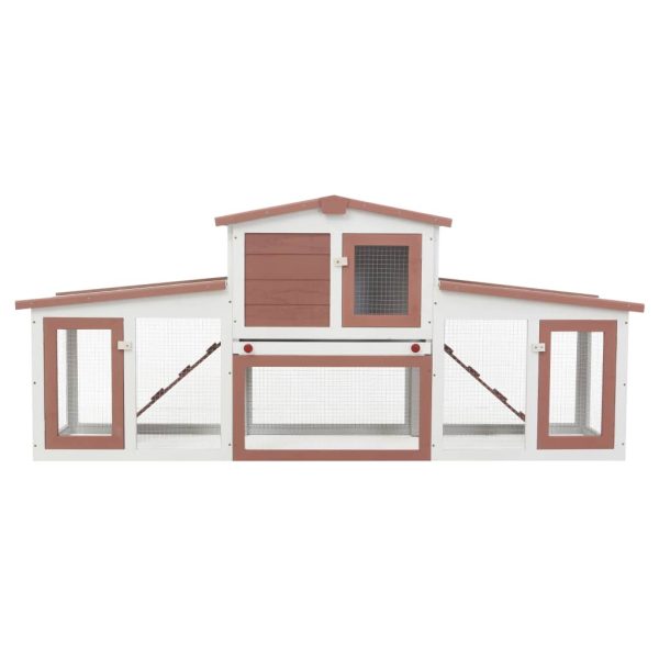 Coelheira exterior grande 204x45x85cm madeira castanho e branco - Image 3