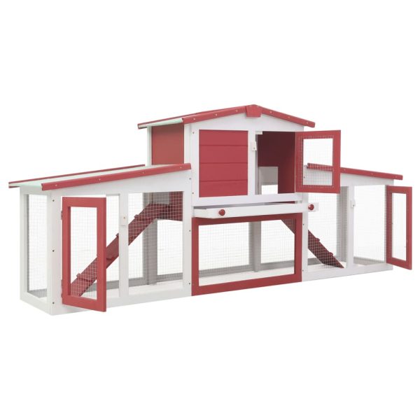 Coelheira exterior grande 204x45x85cm madeira vermelho e branco - Image 2