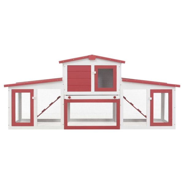 Coelheira exterior grande 204x45x85cm madeira vermelho e branco - Image 3
