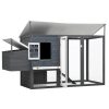 Galinheiro de exterior com gaiola para ovos madeira cinzento - Image 3