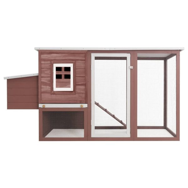 Galinheiro de exterior com gaiola para ovos madeira castanho - Image 2