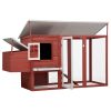 Galinheiro de exterior com gaiola para ovos madeira vermelho - Image 3