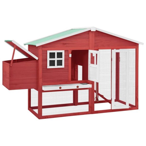 Galinheiro c/ caixa nidificação abeto maciço vermelho e branco - Image 2