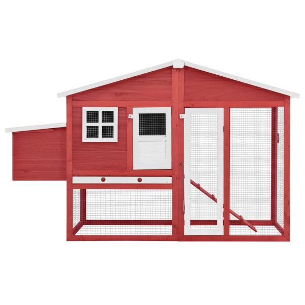 Galinheiro c/ caixa nidificação abeto maciço vermelho e branco - Image 3