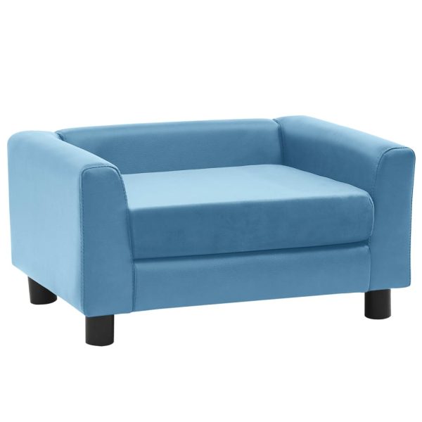 Sofá para cão 60x43x30 cm pelúcia/couro artificial turquesa - Image 2