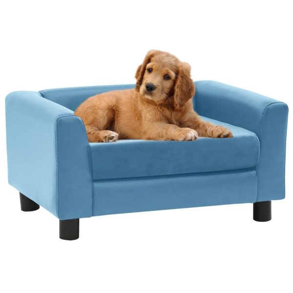 Sofá para cão 60x43x30 cm pelúcia/couro artificial turquesa