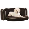 Sofá p/ cães dobrável 73x67x26 cm almofadão de pelúcia castanho
