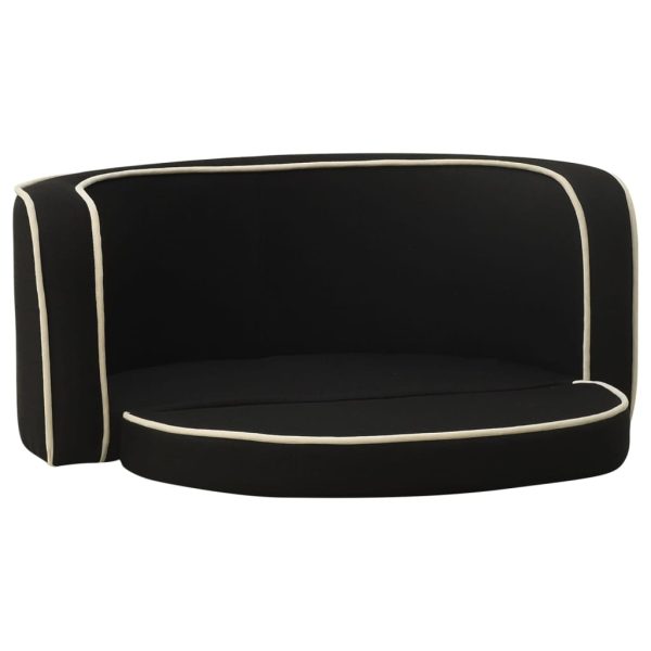 Sofá p/ cães dobrável 76x71x30 cm almofadão de linho preto - Image 2