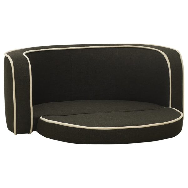 Sofá p/ cães dobrável 76x71x30 cm almofadão linho cinza-escuro - Image 2